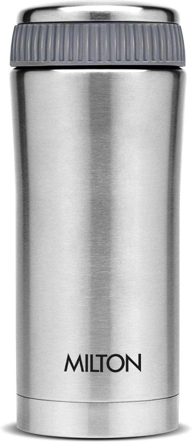 Milton Optima Double Walled Vacuum Insualted Food Flask, Soup Flask, Food Container, 420 ml | 14 oz | Hot and Cold for Long Hours, 18/8 Stainless Steel, Rust and Leak-Proof, BPA-Free | Silver