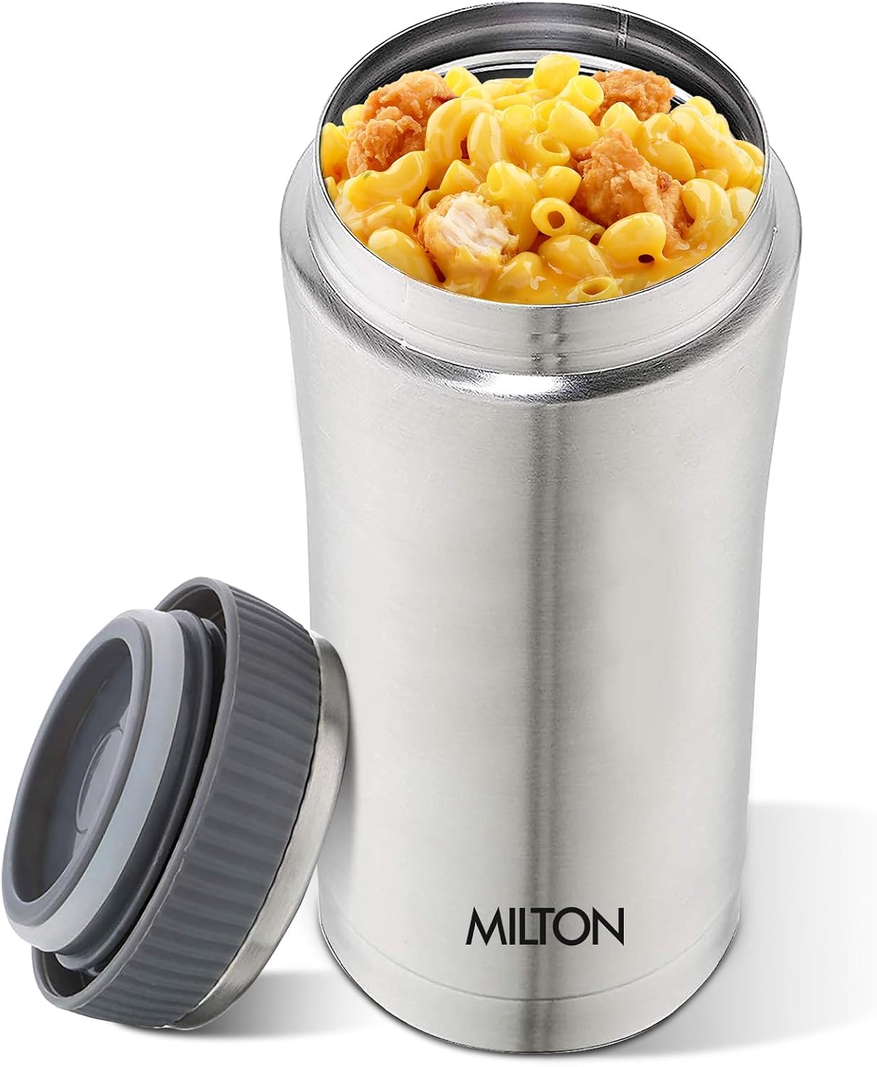 Milton Optima Double Walled Vacuum Insualted Food Flask, Soup Flask, Food Container, 420 ml | 14 oz | Hot and Cold for Long Hours, 18/8 Stainless Steel, Rust and Leak-Proof, BPA-Free | Silver