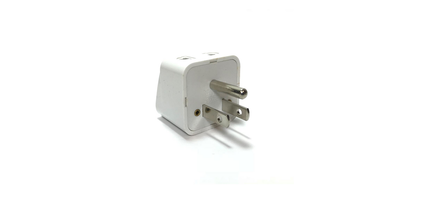 US Universal 3 Pin Plug Adapter with Ground Pin