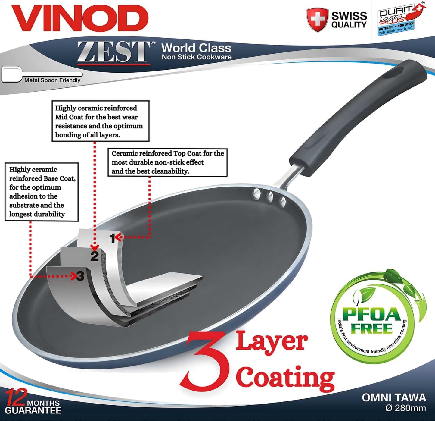 Vinod Non Stick Omni 12" / 30 cm Griddle/Tawa