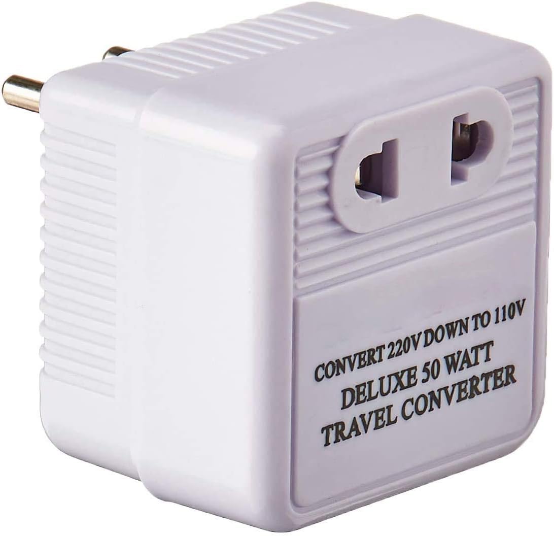 50 Watt Step Down Converter - International Travel Converter - 220-240 V to 110-120 V (Best for Europe, Asia, Africa Other 220-240 Volt Country)