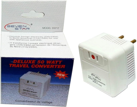 50 Watt Step Down Converter - International Travel Converter - 220-240 V to 110-120 V (Best for Europe, Asia, Africa Other 220-240 Volt Country)