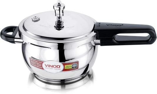 Vinod Pressure Cooker Stainless Steel – Glass Lid Handi Pot - 3.5 Liter – Indian Pressure Cooker – Stove Top Sandwich Bottom – Best Used For Indian Cooking, Soups, and Rice Recipes, Quinoa