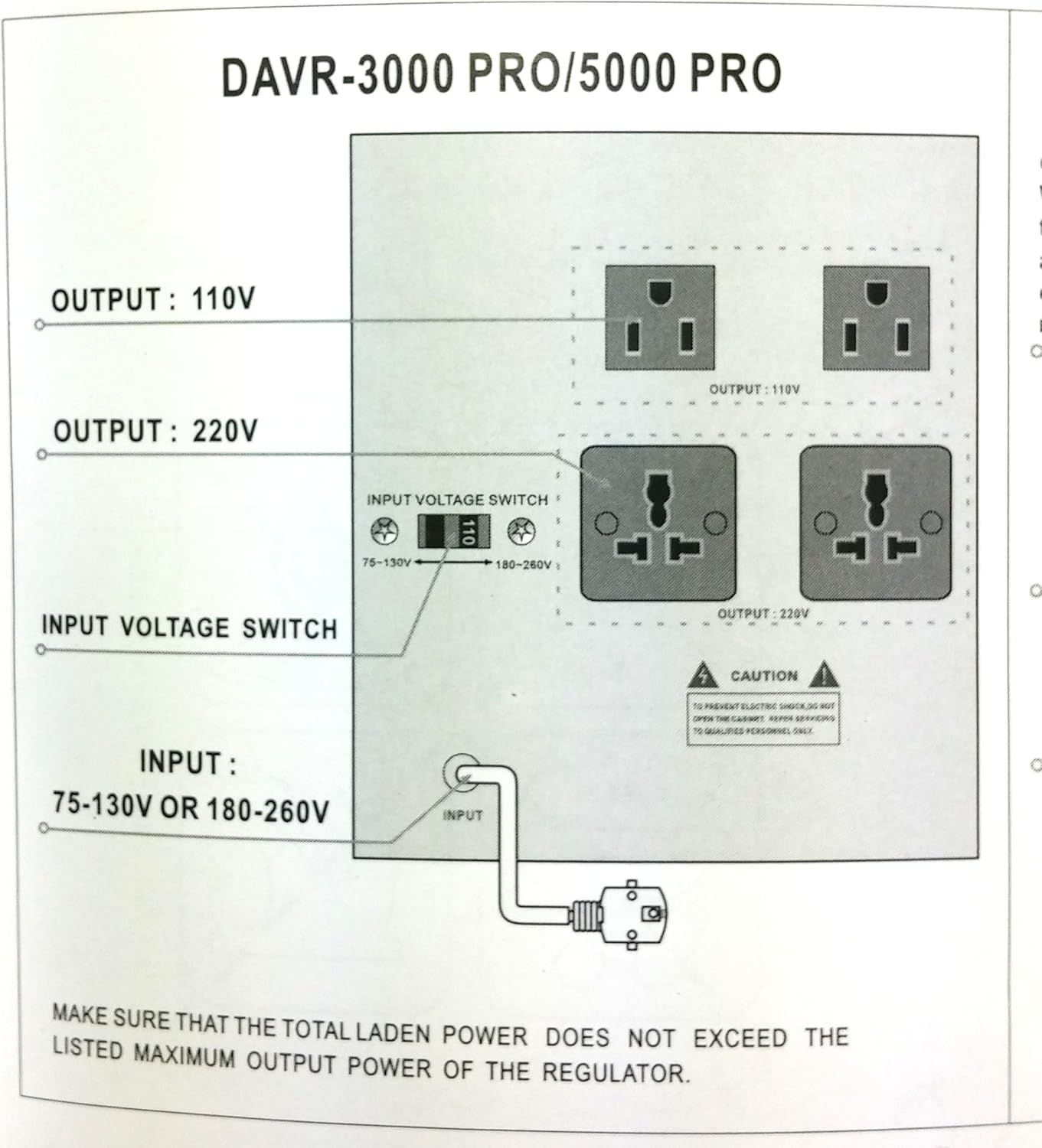 Norstar DAVR-3000 3000 Watt 110/120 to 220/240 or 220/240 to 110/120 Step UP and Down Voltage Transformer and Automatic Voltage Regulator Stabilizer