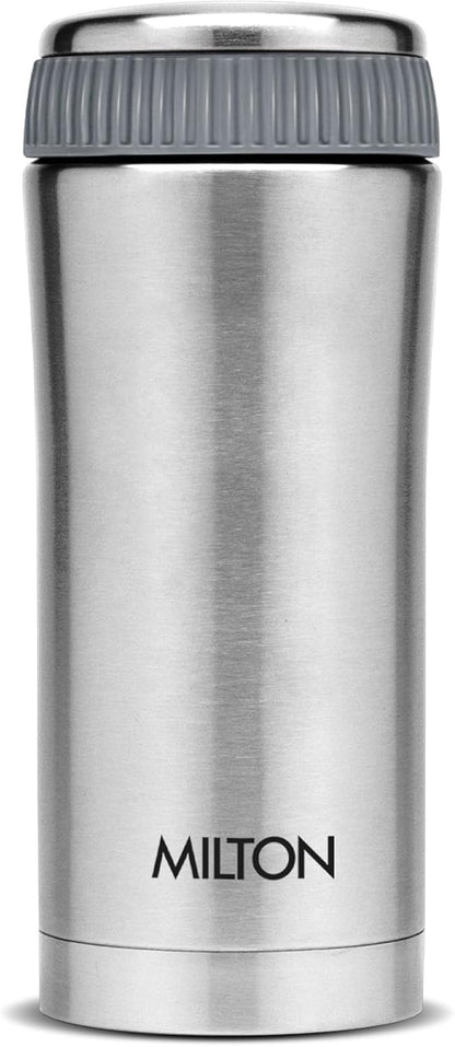 Milton Optima Double Walled Vacuum Insualted Food Flask, Soup Flask, Food Container, 420 ml | 14 oz | Hot and Cold for Long Hours, 18/8 Stainless Steel, Rust and Leak-Proof, BPA-Free | Silver