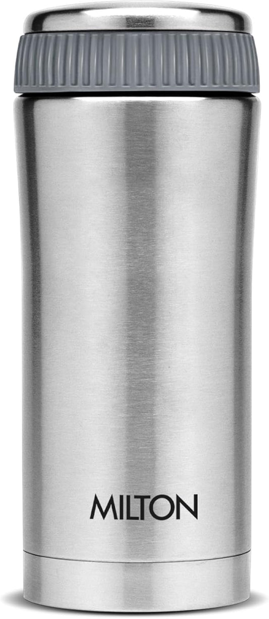 Milton Optima Double Walled Vacuum Insualted Food Flask, Soup Flask, Food Container, 420 ml | 14 oz | Hot and Cold for Long Hours, 18/8 Stainless Steel, Rust and Leak-Proof, BPA-Free | Silver