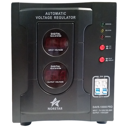 Norstar DAVR-10000 10000 Watt 110/120 to 220/240 or 220/240 to 110/120 Step UP and Down Voltage Transformer and Automatic Voltage Regulator Stabilizer