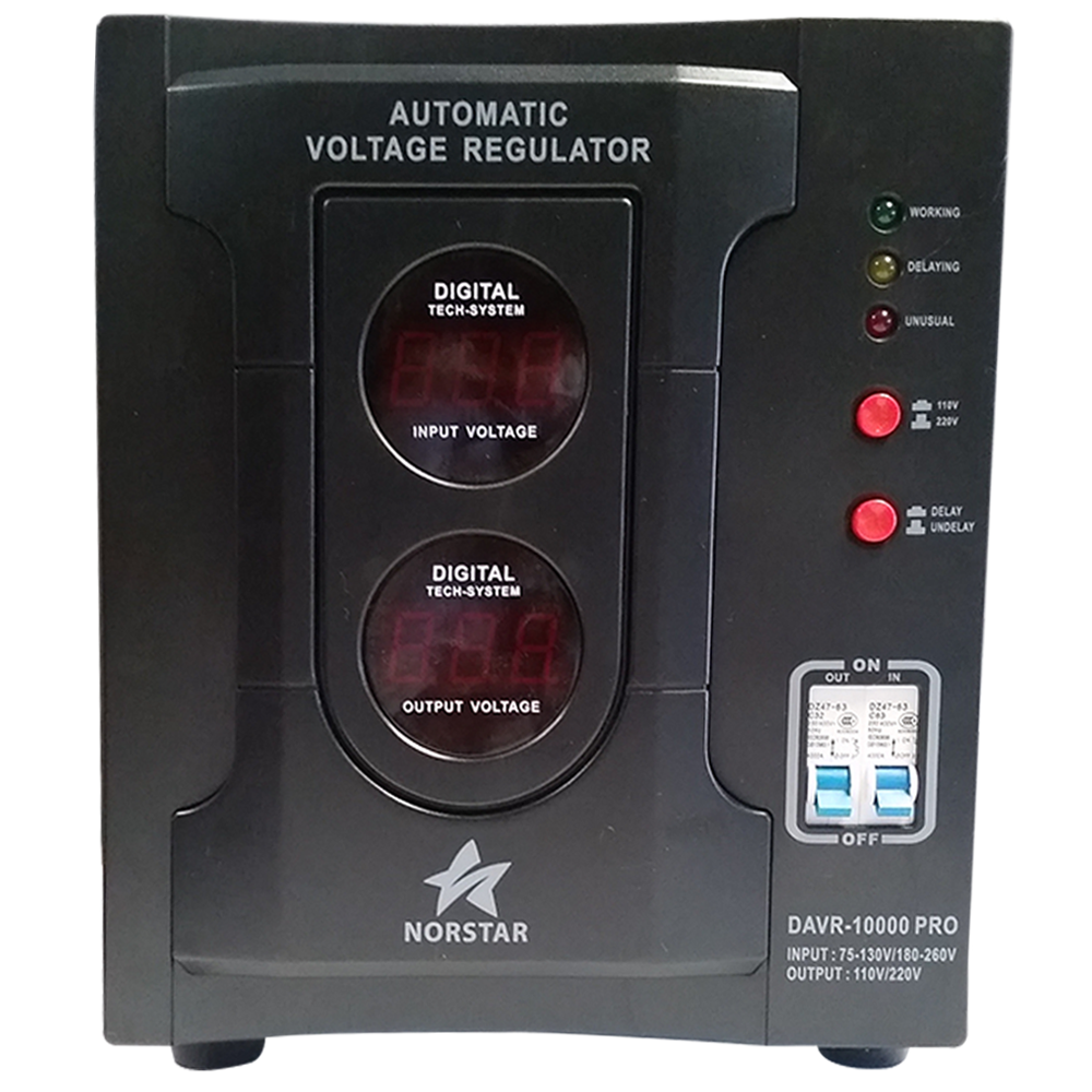 Norstar DAVR-10000 10000 Watt 110/120 to 220/240 or 220/240 to 110/120 Step UP and Down Voltage Transformer and Automatic Voltage Regulator Stabilizer