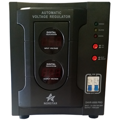 Norstar DAVR-8000 8000 Watt 110/120 to 220/240 or 220/240 to 110/120 Step UP and Down Voltage Transformer and Automatic Voltage Regulator Stabilizer