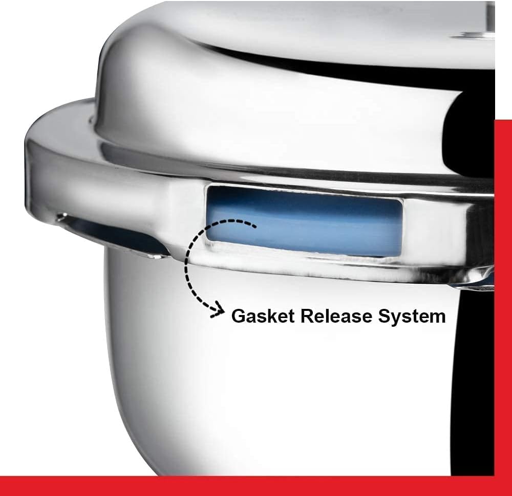 Vinod V-2L Stainless Steel Sandwich Bottom Pressure Cooker, 2-Liter,Silver,Medium